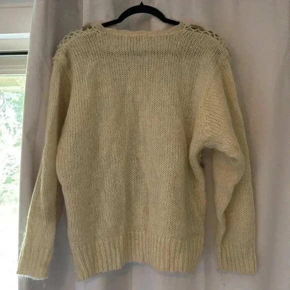 Handmade Vintage Floral Knit Cardigan – Size 13 – One-of-a-Kind! - Picture 9 of 9